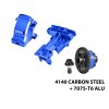 For TRAXXAS XRT 8S 4140 Carbon Steel + 7075 Alloy Rear Complete Diffs & Upper Bulkhead & Diffs Housing - GPM XRT13KIT
