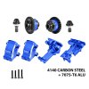 For TRAXXAS XRT 8S 4140 Carbon Steel + 7075 Alloy Front & Rear Complete Diffs & Upper Bulkhead & Diffs Housing - GPM XRT1213KIT