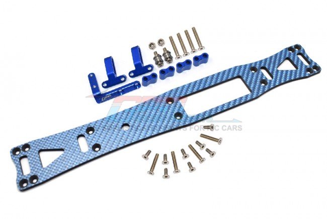 TAMIYA TA08 PRO Carbon Fiber (Blue) + Aluminum Sub Chassis - 27pc set - GPM GTA8014B