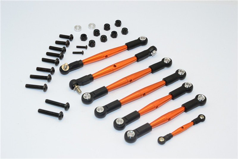 Team Losi Mini 8IGHT Truggy Alloy Tie Rod With Plastic Black Ball Ends - 7pcs set - GPM MT8160