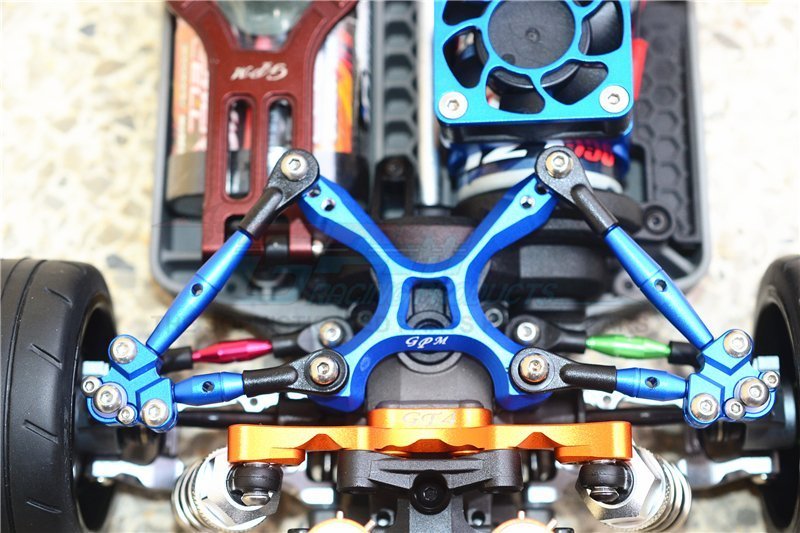 Upgrade Your RC Car! Aluminum Front Tie Rods & Stabilizer Set For 1/10 Traxxas 4-Tec 2.0/3.0 - 3pc Black - View #13