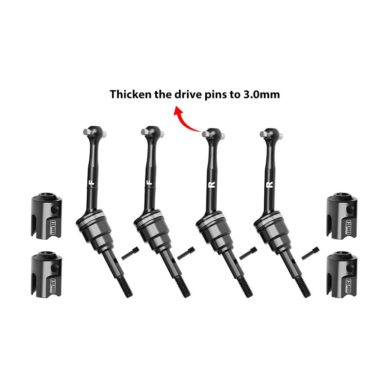 TRAXXAS MINI SLASH 4140 Carbon Steel Front & Rear Driveshafts And Drive Cups - GPM SLAM4041