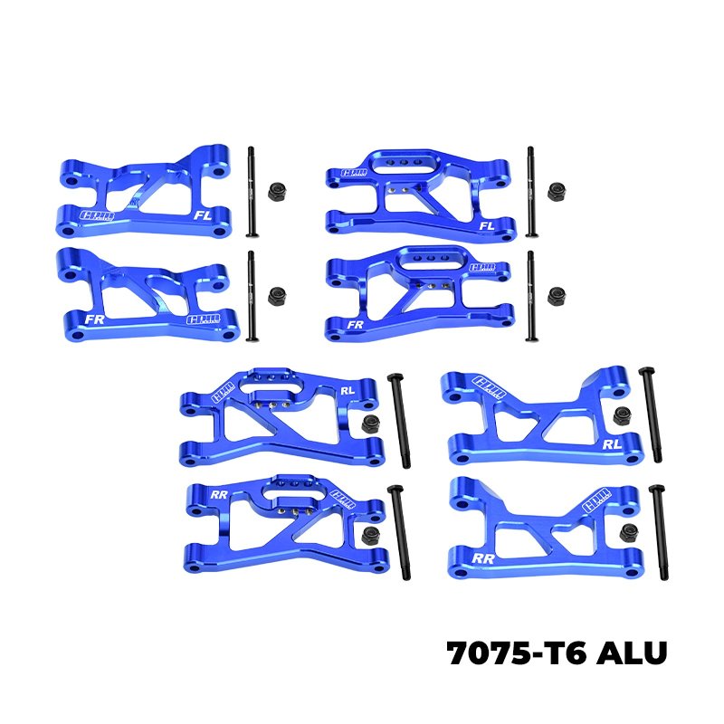 TRAXXAS MINI SLASH 7075-T6 Alloy Front + Rear (Upper & Lower) Suspension Arms - GPM SLAM4567