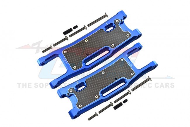 TRAXXAS SLEDGE MONSTER TRUCK Aluminium 6061-T6 Rear Lower Arms+Carbon Fibre Dust-Proof Protection Plate - 28pc set - GPM SLE056N