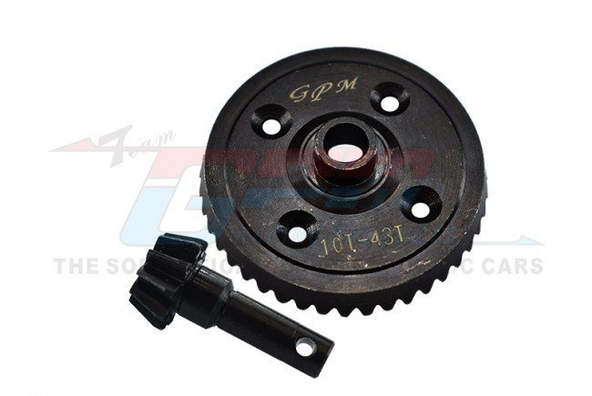 TRAXXAS SLEDGE MONSTER TRUCK 42CrMo Alloy Steel Differential Bevel Gear 43T & Pinion Gear 10T - 2pc set - GPM SLE1200S