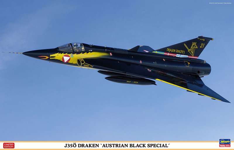 Hasegawa 07565 - 1/48 J35O Draken (Austrian Black Special)