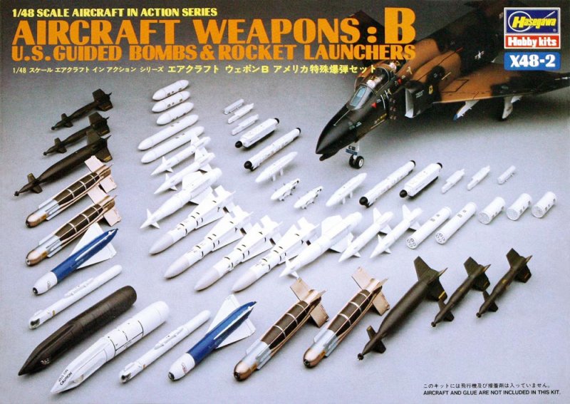 Hasegawa 36102 - 1/48 X48-2 Aircraft Weapons B U.S. Guided Bombs & Rocket Launchers