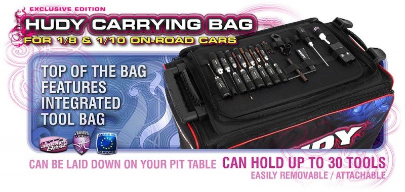 HUDY 199120 - HUDY 1/10 & 1/8 Carrying Bag + Tool Bag