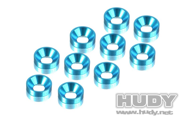 HUDY 296510-b - Aluminium Countersunk Shim - Blue (10)