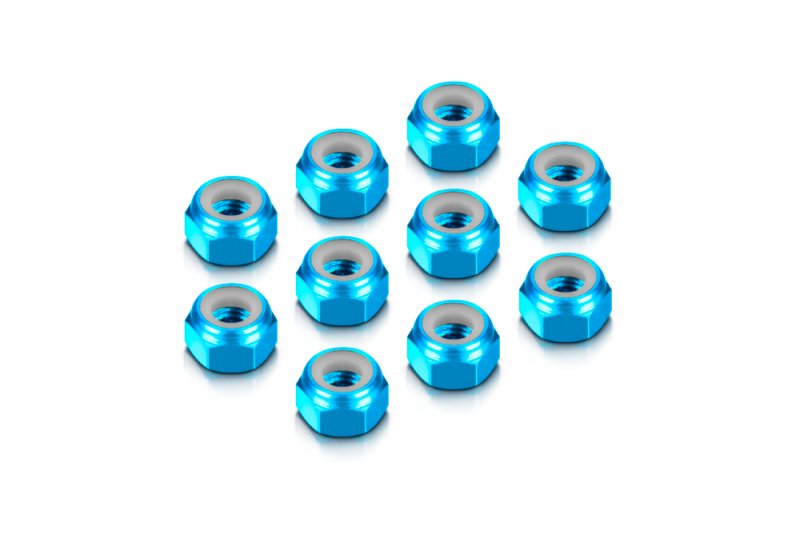 HUDY 296540-B Aluminium NUT M4 - Blue (10)