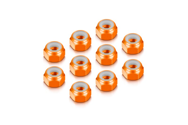 HUDY 296540-O Aluminium NUT M4 - Orange (10)