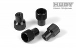 HUDY 109560 Aluminum Nut for 1/5 On-Road Set-Up System (4)