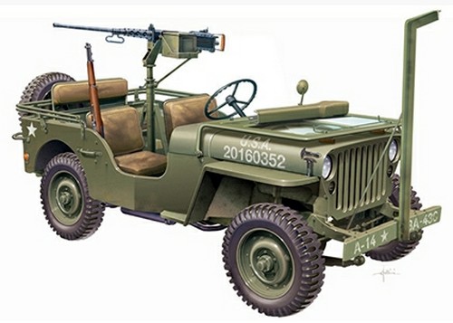Italeri 6351 - 1/24 Willys Jeep With M2 Machine Gun