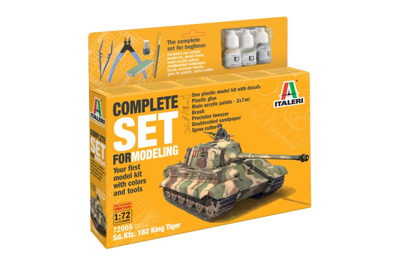 Italeri 72005 - 1/72 Sd. Kfz.182 King Tiger Complete Set for Modeling Starting kit