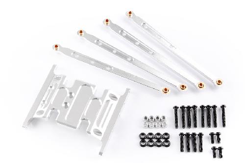 Axial Racing SCX-10 Dingo Aluminum Skid Plate & Linkage Set (Silver)