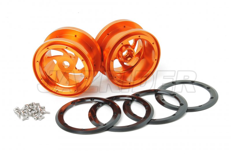 Aluminum 2.2\'\' Cyclone Style Wheels - Orange