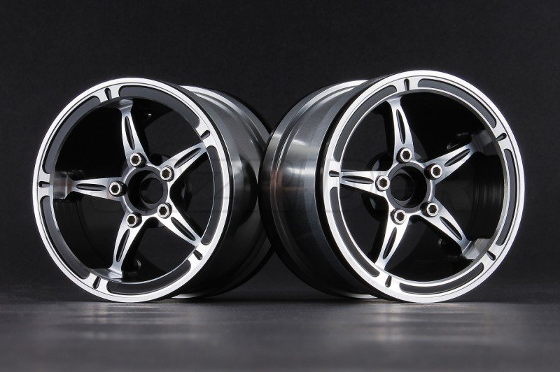 Aluminum 2.2'' 5-Spokes Wheels Set - Black