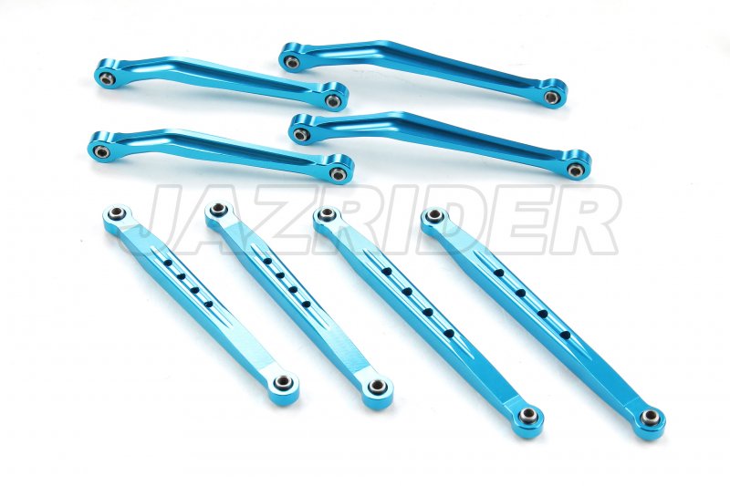 Tamiya CC-02 Chassis Aluminum Upper & Lower Suspension Link Arms Set (Blue)