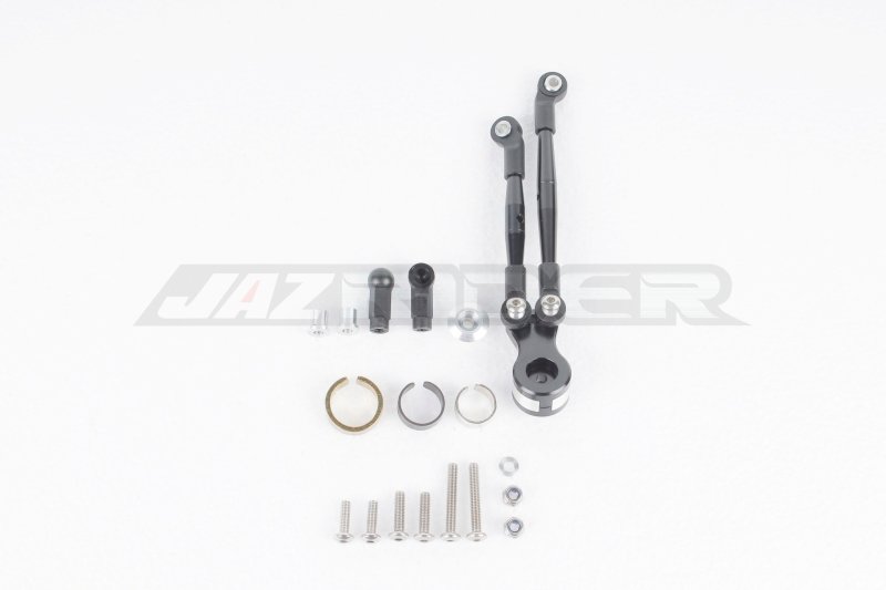 Jazrider Tamiya CW-01 (Lunch Box) Aluminium Hi-torque Servo Saver 25T w/ Aluminium Tie Rod Set (Black)