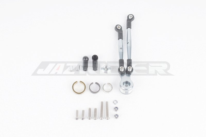 Jazrider Tamiya CW-01 (Lunch Box) Aluminium Hi-torque Servo Saver 25T w/ Aluminium Tie Rod Set (Gun Metal)