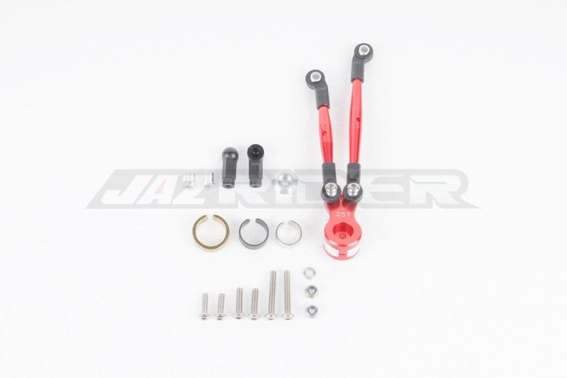 Jazrider Tamiya CW-01 (Lunch Box) Aluminium Hi-torque Servo Saver 25T w/ Aluminium Tie Rod Set (Red)