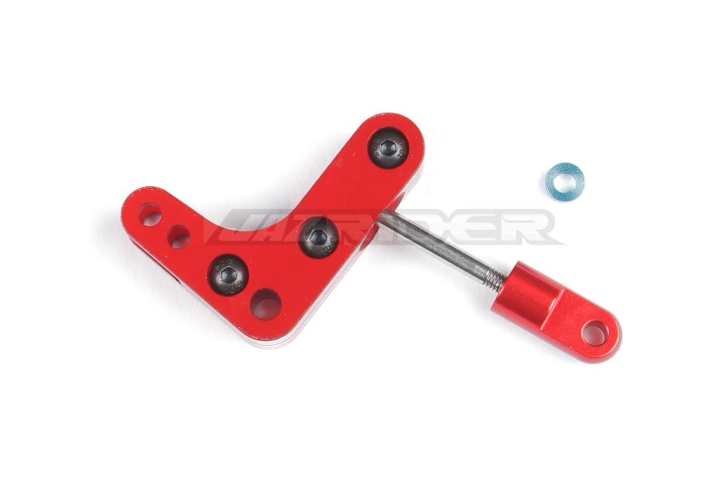 Tamiya Hotshot Rear Suspension Crank (Parts E2, E4, E6) With Ball Rod Set (Red)