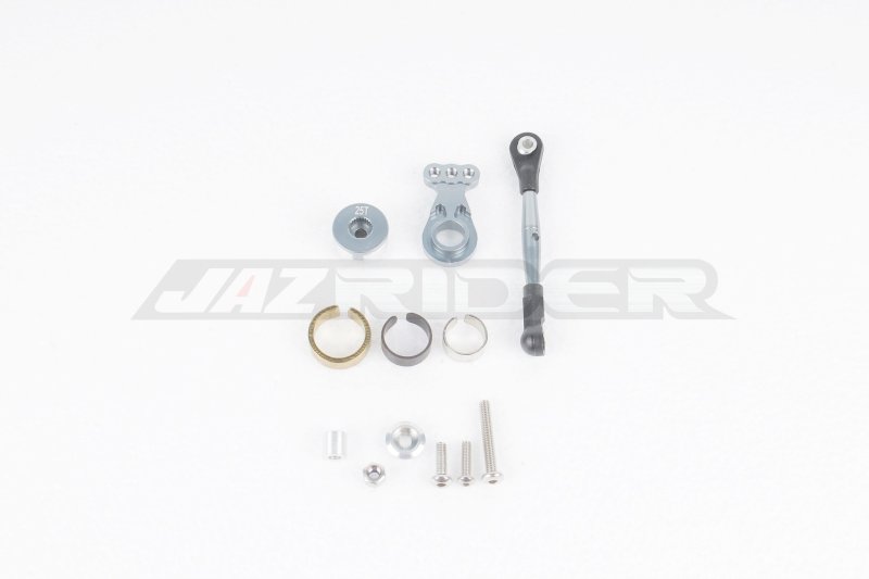 Jazrider Tamiya GF-01 Chasis Aluminium Hi-torque Servo Saver 25T w/Aluminium Tie Rod Set (Gun Metal)
