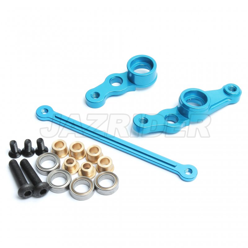 TA01/TA02/DF01 Aluminum Steering Assembly w/Bearing (Light Blue) Set