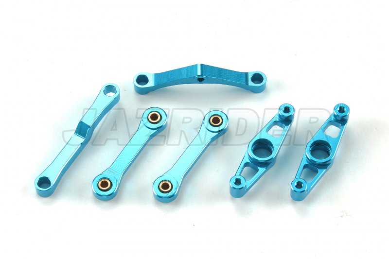 Tamiya TT01E / TT01ED Aluminum Steering Set (Light Blue)