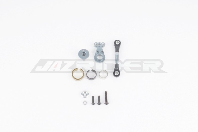 Jazrider Tamiya TT-02/TT-02B Chasis Aluminium Hi-torque Servo Saver 25T w/Aluminium Tie Rod Set (Gun Metal)
