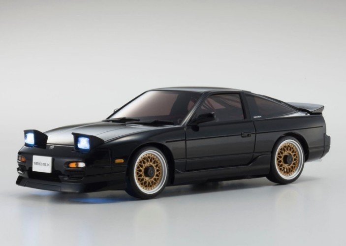 Kyosho 32135BK - Nissan 180SX with Aero kit with LED Black MA-020 Sports Readyset