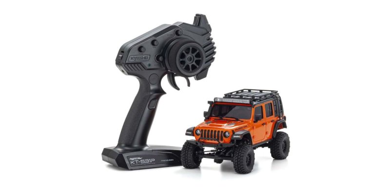 Kyosho 32528MO - Radio Controlled Electric Powered Crawling car MINI-Z 4x4 Series Readyset Jeep(R) Wrangler Unlimited Rubicon with Accessory parts Punk`n Metallic