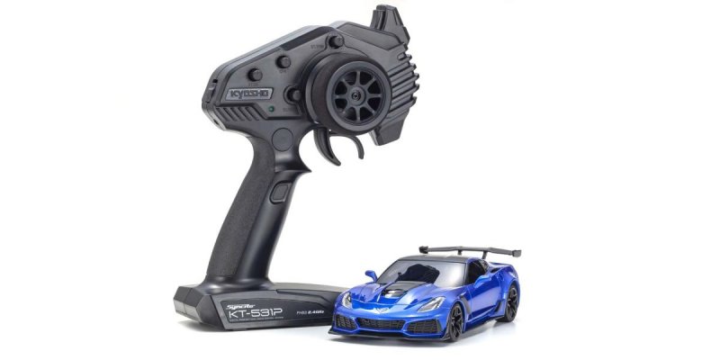 Kyosho 32334BL - MINI-Z RWD Series Ready Set Chevrolet Corvette ZR1 Elkhart Lake Blue Metallic (with LED)