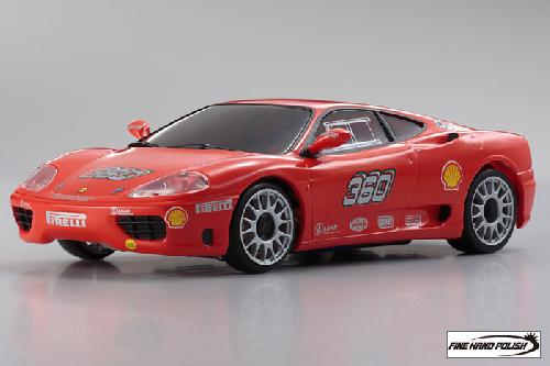 Kyosho 32809CR - 1/27 R/C EP Touring Car MINI-Z Racer MR-03W-RM with ASF 2.4GHz System - Ferrari 360 Challenge - Body/Chassis Set