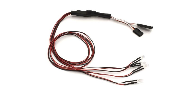 Kyosho 97054-4CR-B - LED LightUnit(5mm/4Bulbs/L=400/Clear&Red)