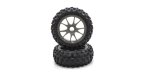Kyosho IFTH004GMKCB - 10-Spoke Wheel with Tire(Gunmetal/KC/2pcs)