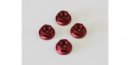 Kyosho 1-N4045FA-R - Nut(M4x4.5)Flanged(Aluminum/Red/4pcs)