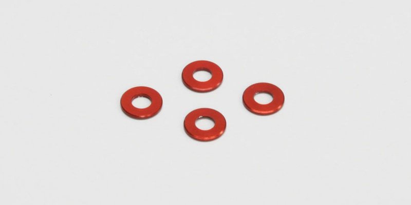 Kyosho 97042-075R - Aluminum Color (3x6.5x0.75mm/Red/4pcs)