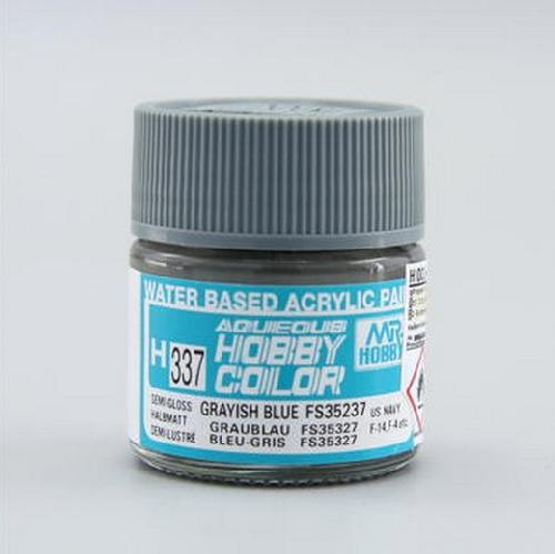 Mr.Hobby GSI-H337 - Grayish Blue FS35237 - Semi-Gloss 10ml Gunze Aqueous Hobby Color Acrylic Paint