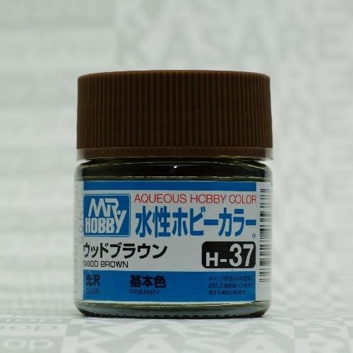 Mr.Hobby GSI-H37 - Wood Brown - Gloss 10ml Gunze Aqueous Hobby Color Acrylic Paint