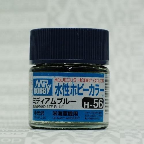 Mr.Hobby GSI-H56 - Intermedia Blue - Semi-Gloss 10ml Gunze Aqueous Hobby Color Acrylic Paint