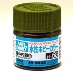 Mr.Hobby GSI-H58 Interio Green Semi-Gloss 10ml Acrylic Paint