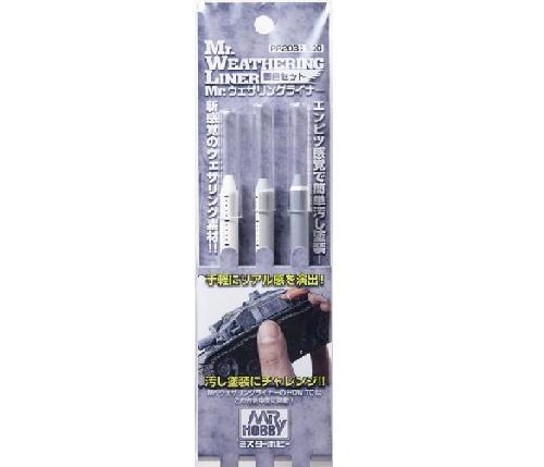 Mr.Hobby GSI-PP203 - Mr. Weathering liner Snow Color Set Paint (PL07/PL08/PL09)