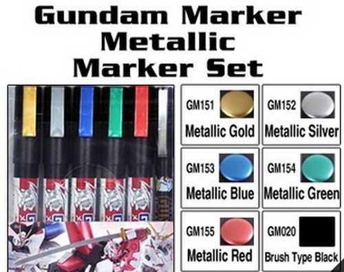 GSI Creos Gundam Marker GMS121 Metallic  Colors Set 6pcs F/S Japan