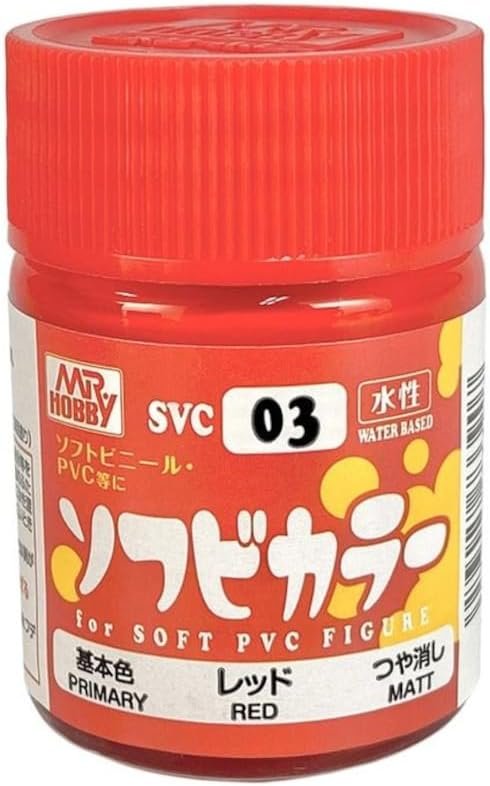 Mr.Hobby SVC03 - Water-Based Sofubi Color Matt Red (18ml) For Soft PVC Figure
