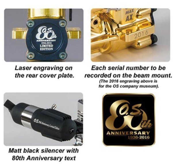 O.S. Engine MAX-11AX Gold 80th Anniversary Edition