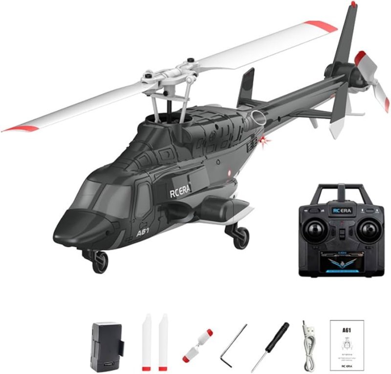 RC ERA A61 Mini Airwolf Gyro Stabilized Helicopter (Black/White)