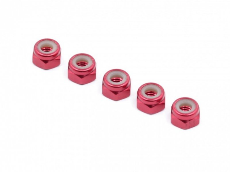 ROCHE 510023 M4 Aluminum Locknut (Red), Thin, 5 pcs S10030