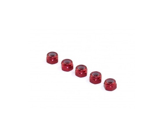 ROCHE 510049 Aluminum M3 Locknut, Red, 5 pcs H10065