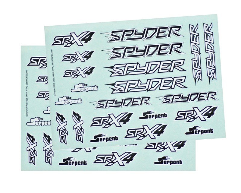 Serpent SER500389 Decal Sheet SRX4 black/white (2)